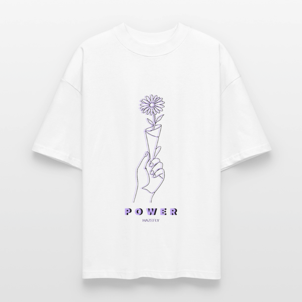 BLOOM POWER Oversized Unisex Bio T-Shirt - Weiß