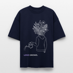 LOVE GROWS I Oversized Unisex Bio T-Shirt - Navy