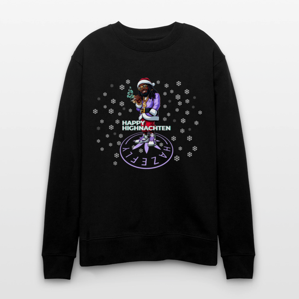 HI SANTA Unisex Bio-Sweatshirt - Schwarz