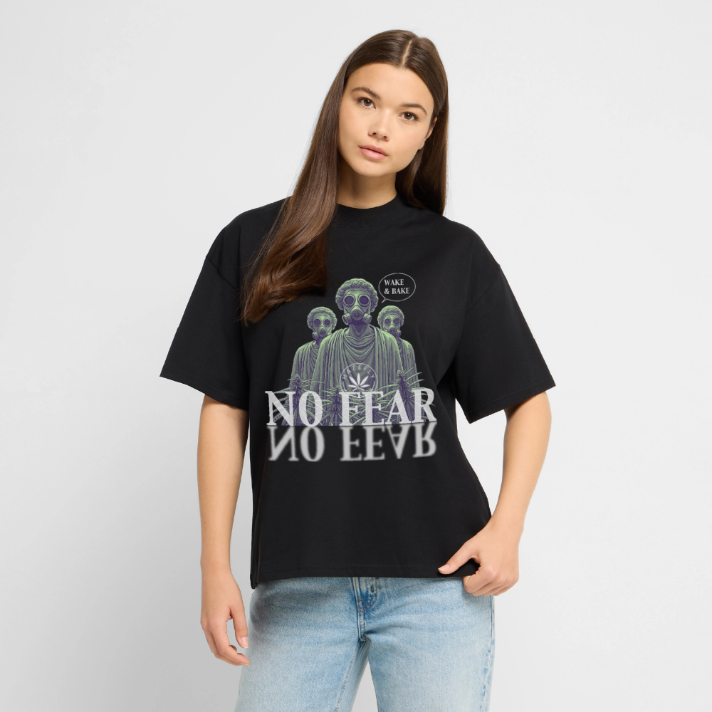 NO FEAR Oversized Unisex Bio T-Shirt - Schwarz