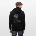 LOVE GROWS II Unisex Bio-Kapuzenjacke - Schwarz