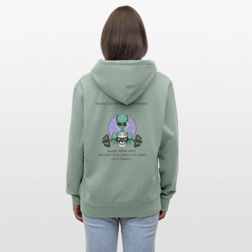 GREEN CULT Unisex Bio-Kapuzenjacke - Helles Graugrün