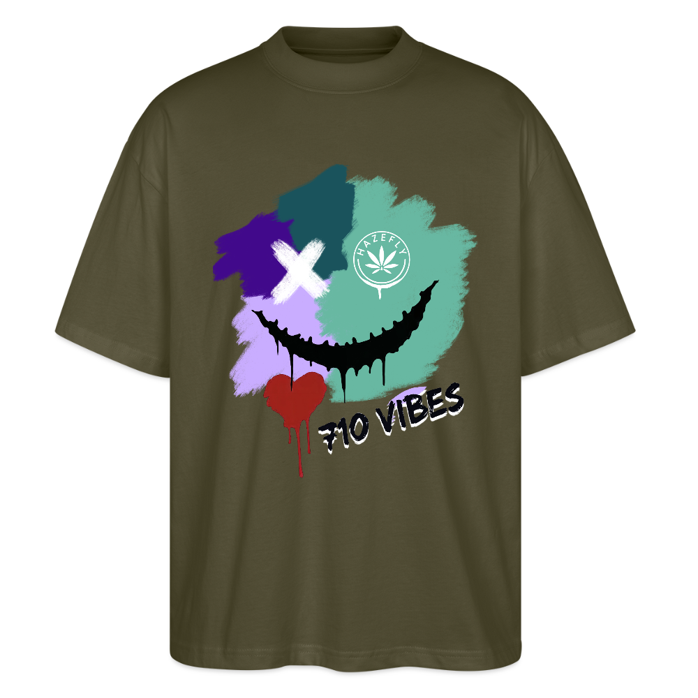710 VIBES Oversized Unisex Bio T-Shirt - Khaki