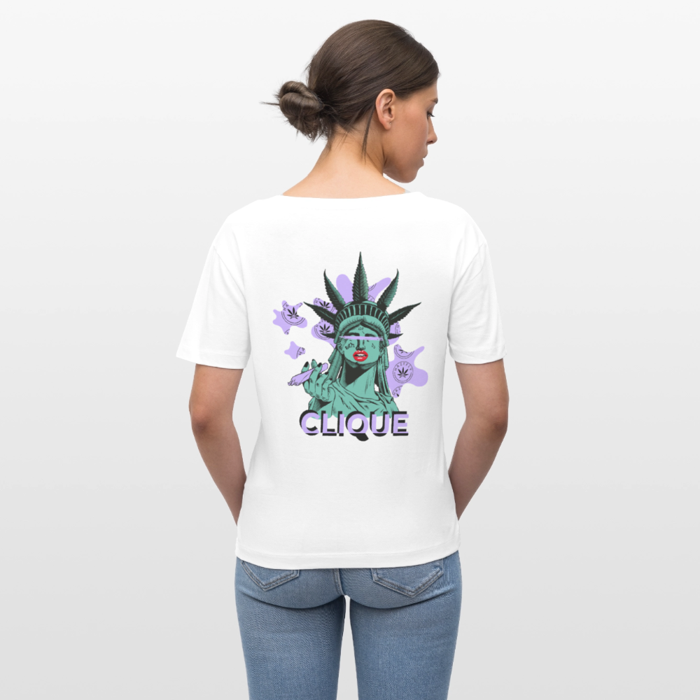 420 CLIQUE 2.0. Relaxed Frauen Bio-T-Shirt - Weiß
