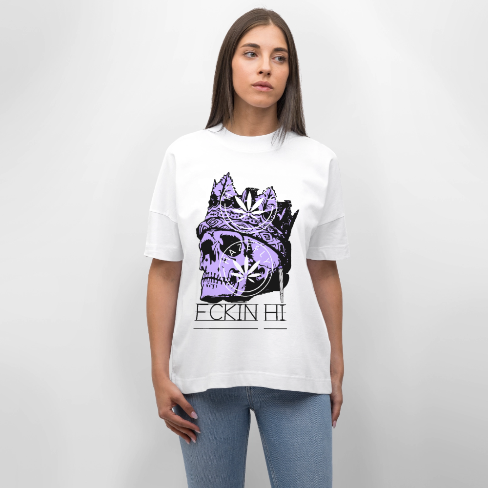 420 SKULL Oversized Unisex Bio T-Shirt - Weiß