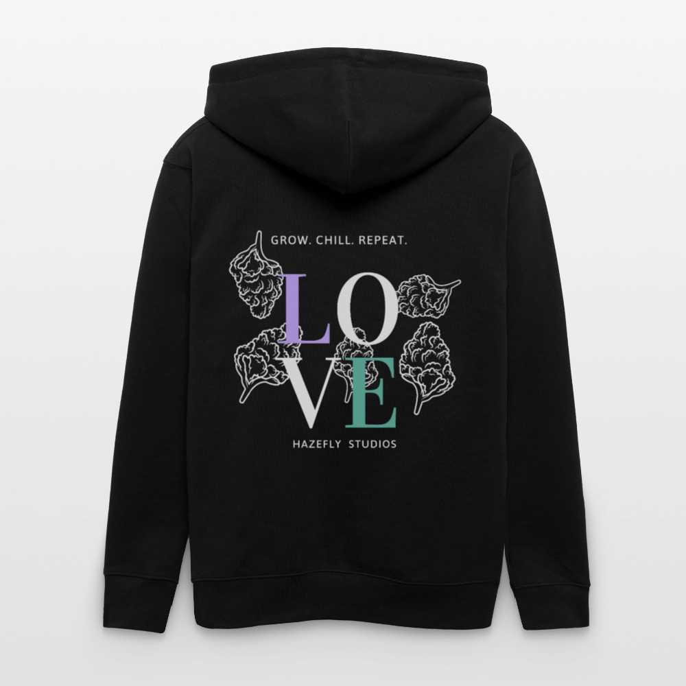 GROW. CHILL. REPEAT. Unisex Bio-Kapuzenjacke - Schwarz