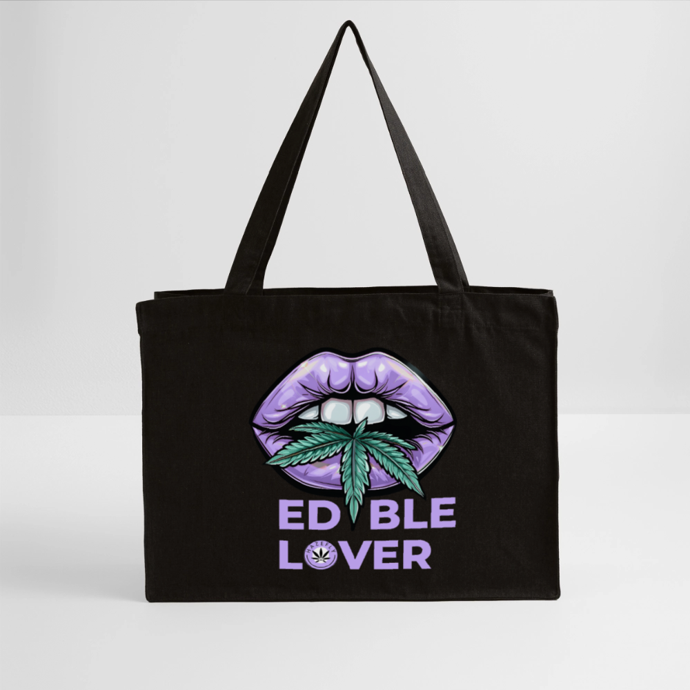 EDIBLE LOVER recycelter Shopping Bag - Schwarz
