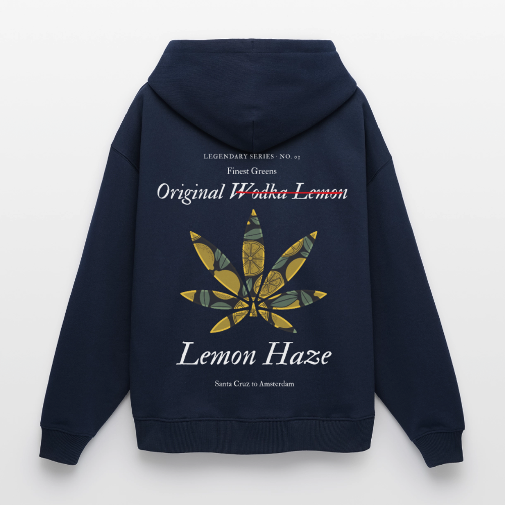 TRUE LEMON Oversized Unisex Bio-Hoodie - Navy