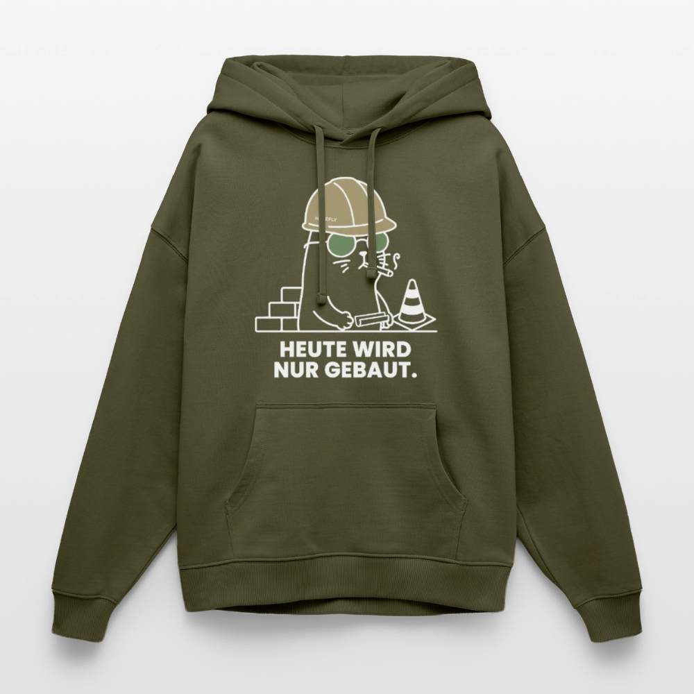 NUR GEBAUT Oversized Unisex Bio-Hoodie - Khaki