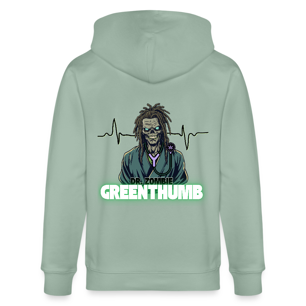 DR. ZOMBIE Unisex Bio-Kapuzenjacke - Helles Graugrün