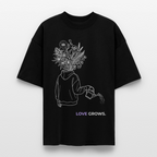 LOVE GROWS II Oversized Unisex Bio T-Shirt - Schwarz