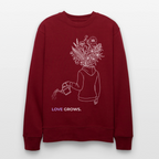 LOVE GROWS I Unisex Bio-Sweatshirt - Burgunderrot