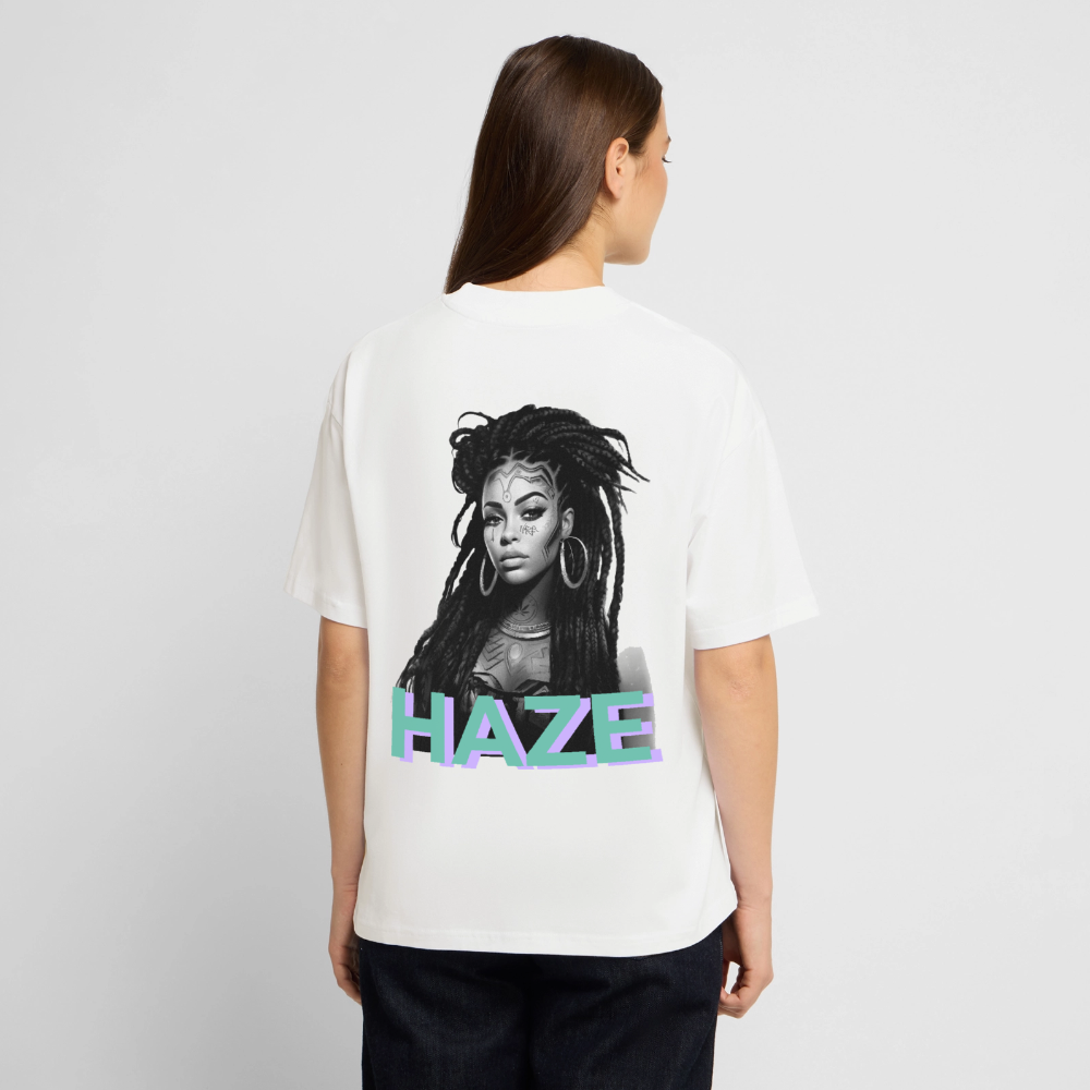 MADAM HAZE Oversized Unisex Bio T-Shirt - Weiß
