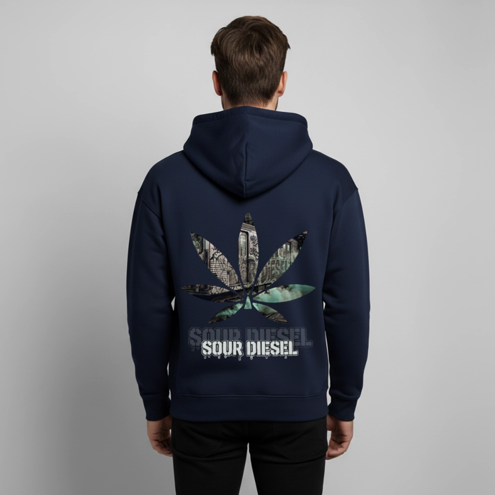 SOUR DIESEL Oversized Unisex Bio-Hoodie - Navy