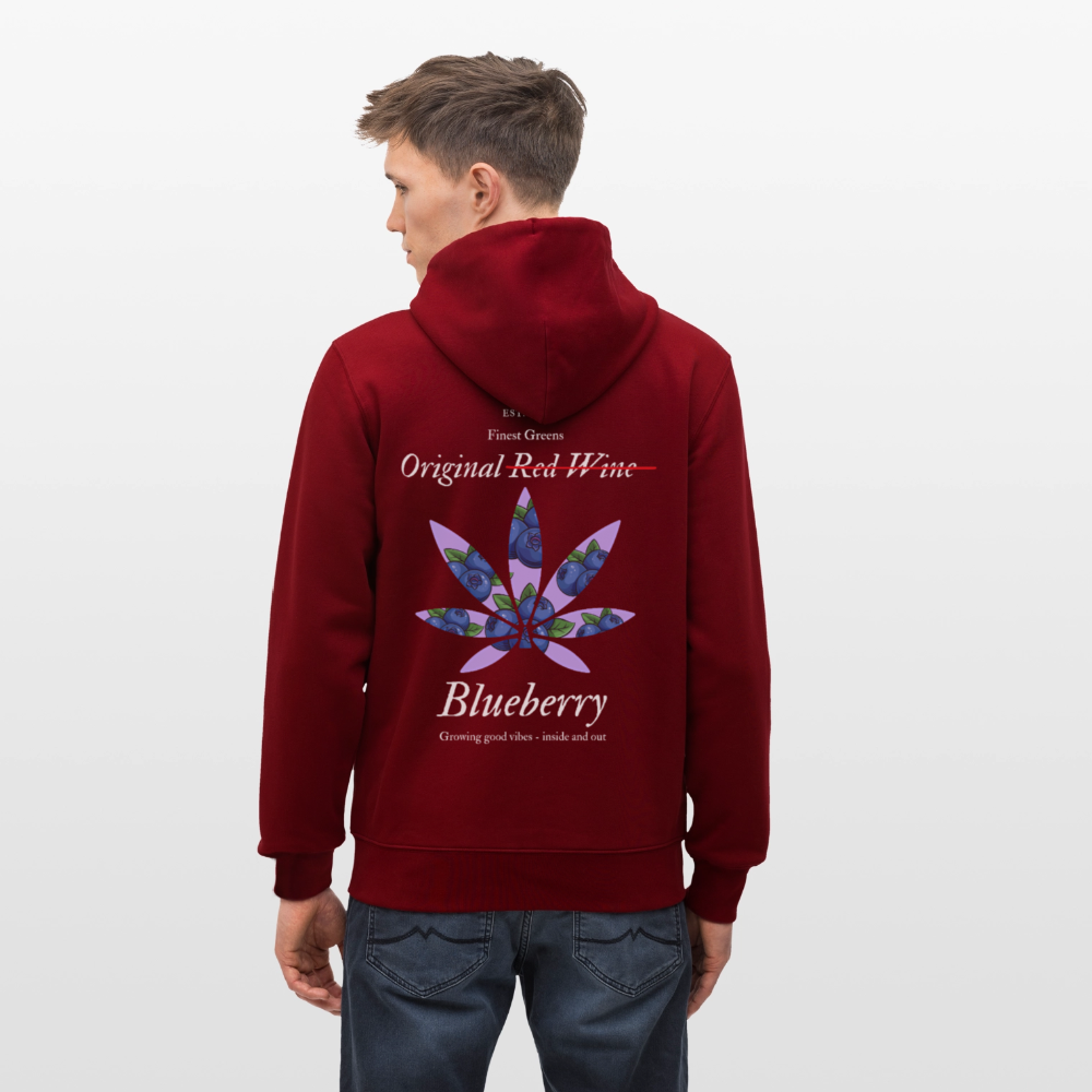 TRUE BERRY Unisex Bio-Kapuzenjacke - Burgunderrot