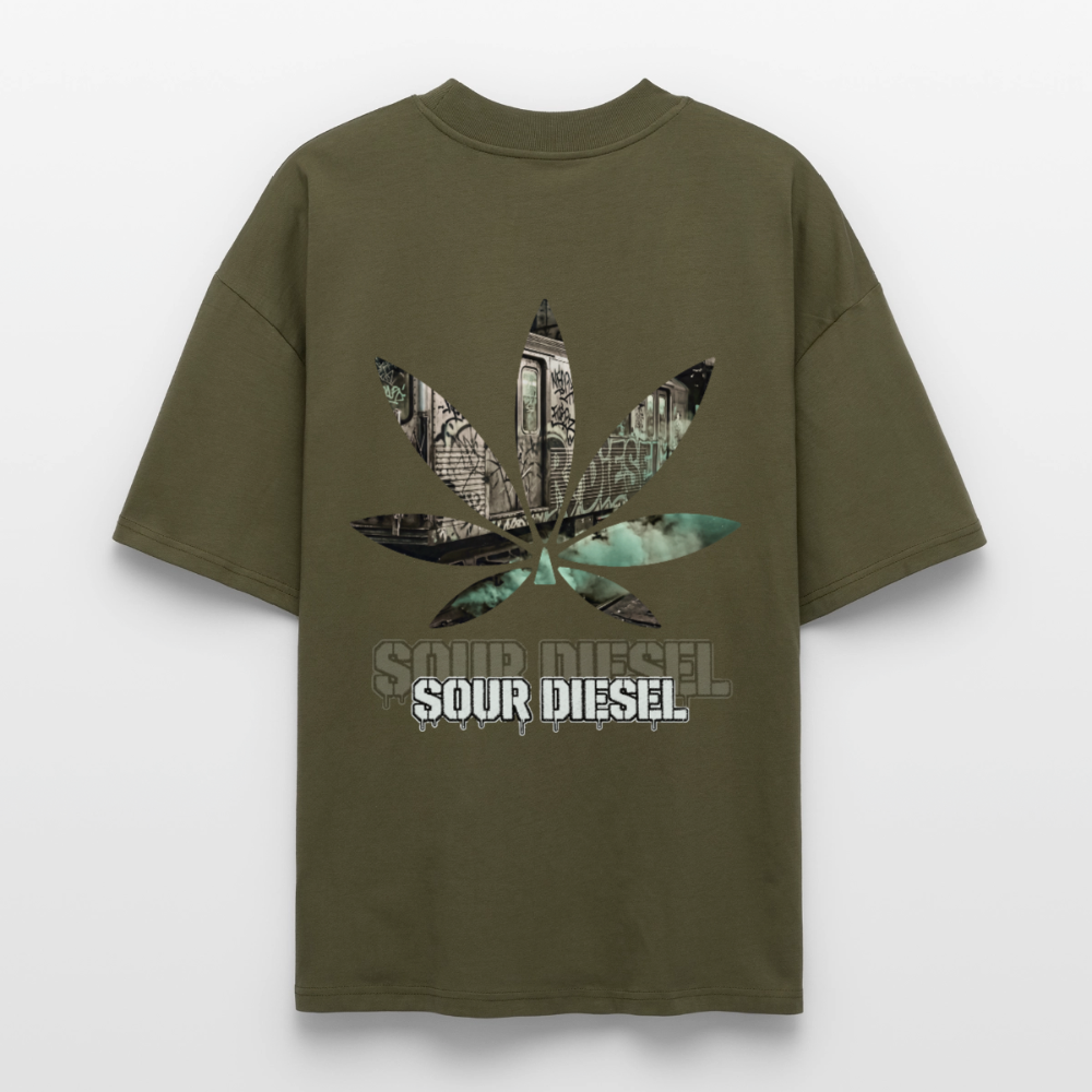 SOUR DIESEL Oversized Unisex Bio T-Shirt - Khaki