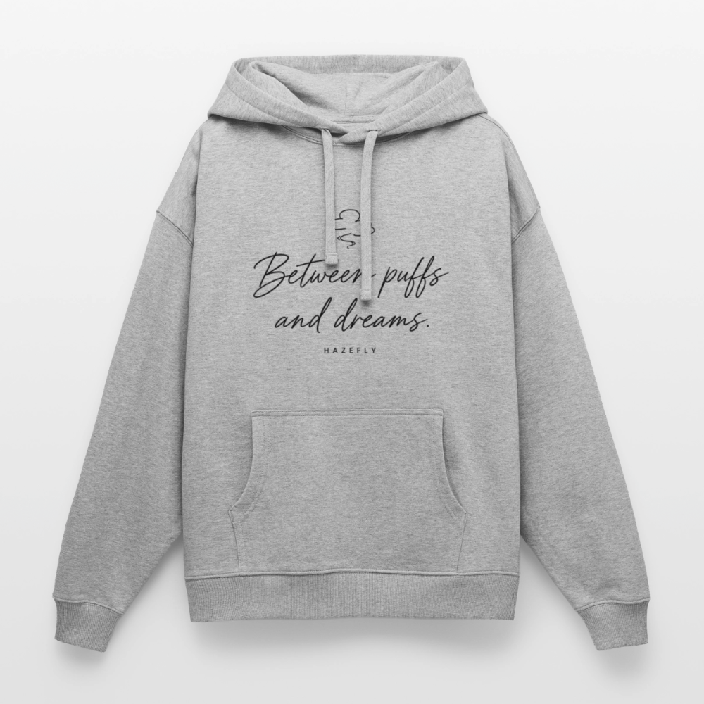 PUFFS & DREAMS Oversized Unisex Bio-Hoodie - Grau meliert