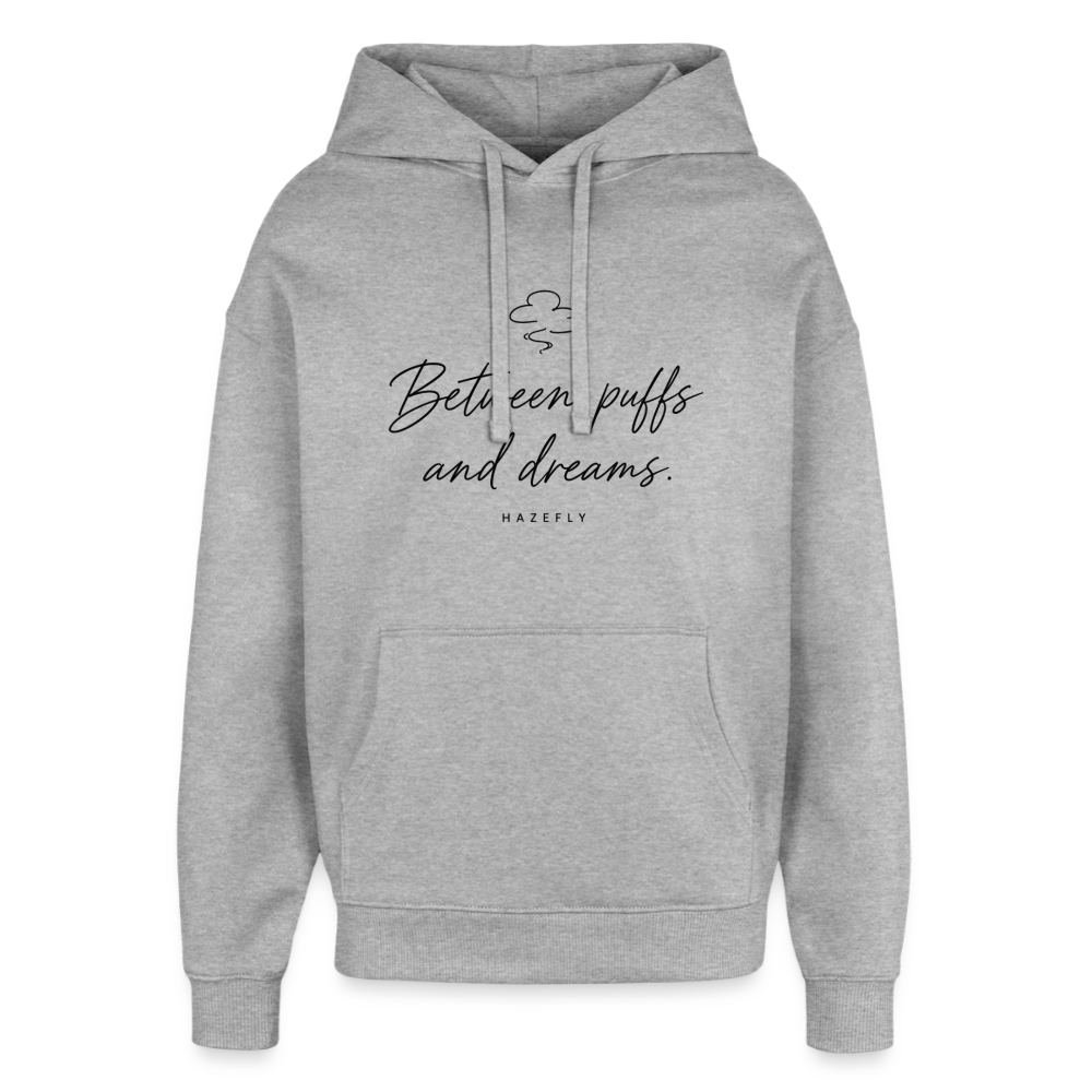 PUFFS & DREAMS Oversized Unisex Bio-Hoodie - Grau meliert
