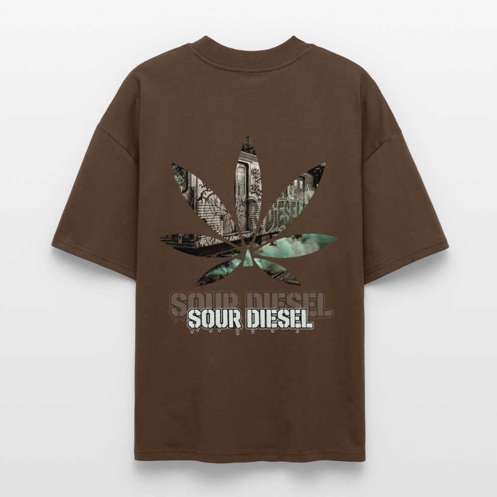 SOUR DIESEL Oversized Unisex Bio T-Shirt - Dunkelbraun