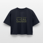 LOCAL GROWER Frauen Oversized Cropped T-Shirt - Navy