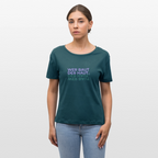 WER BAUT Relaxed Rundhals Frauen Bio-T-Shirt - Dunkles Petrol