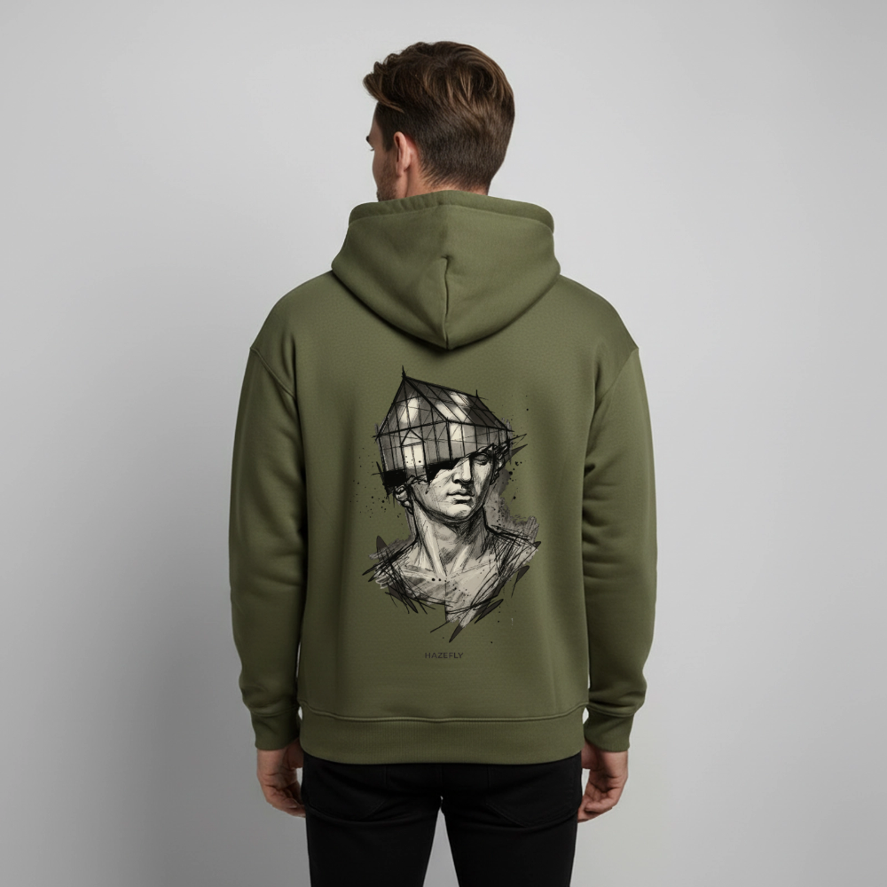 GREEN MIND Oversized Unisex Bio-Hoodie - Khaki