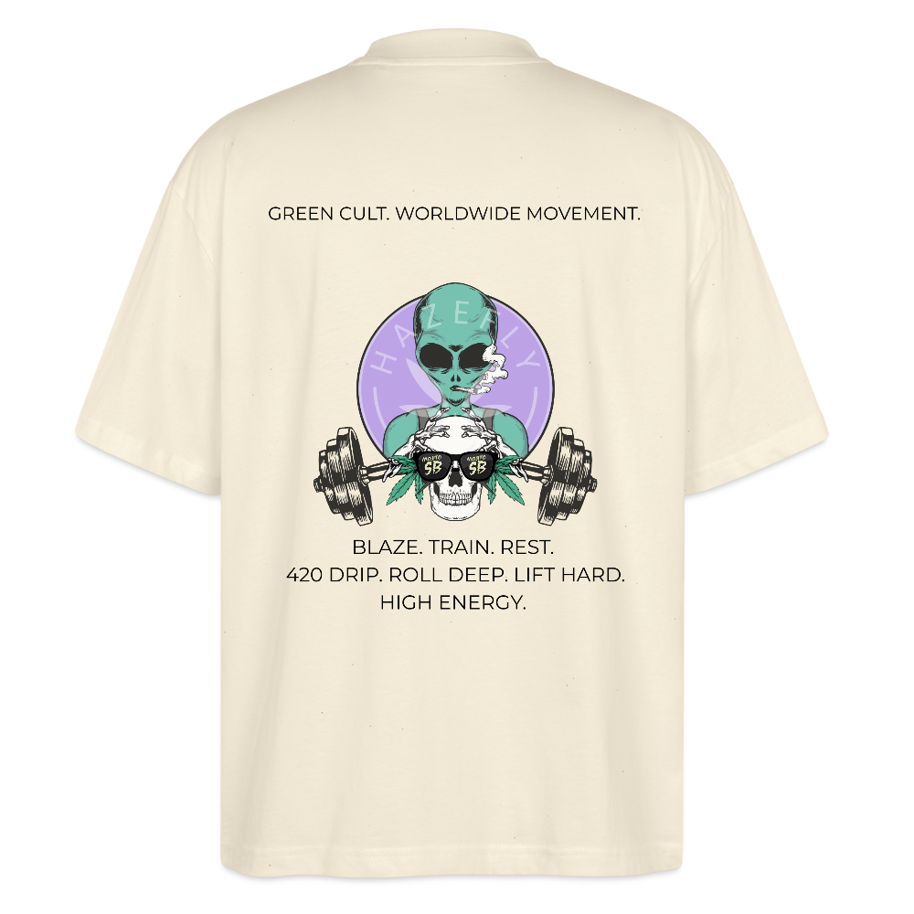 GREEN CULT Oversized Unisex Bio T-Shirt - Weißgrau