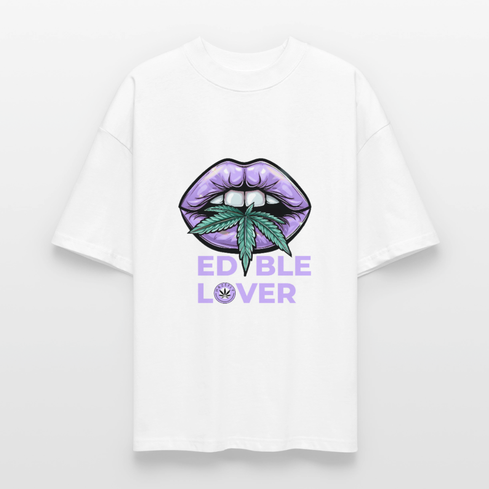 EDIBLE LOVER Oversized Unisex Bio T-Shirt - Weiß