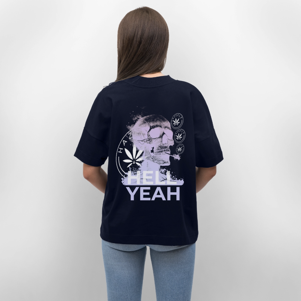 HELL YEAH Oversized Unisex Bio T-Shirt - Navy