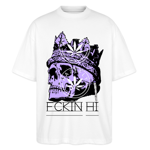 420 SKULL Oversized Unisex Bio T-Shirt - Weiß