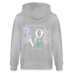 GROW. CHILL. REPEAT. Unisex Bio-Kapuzenjacke - Grau meliert