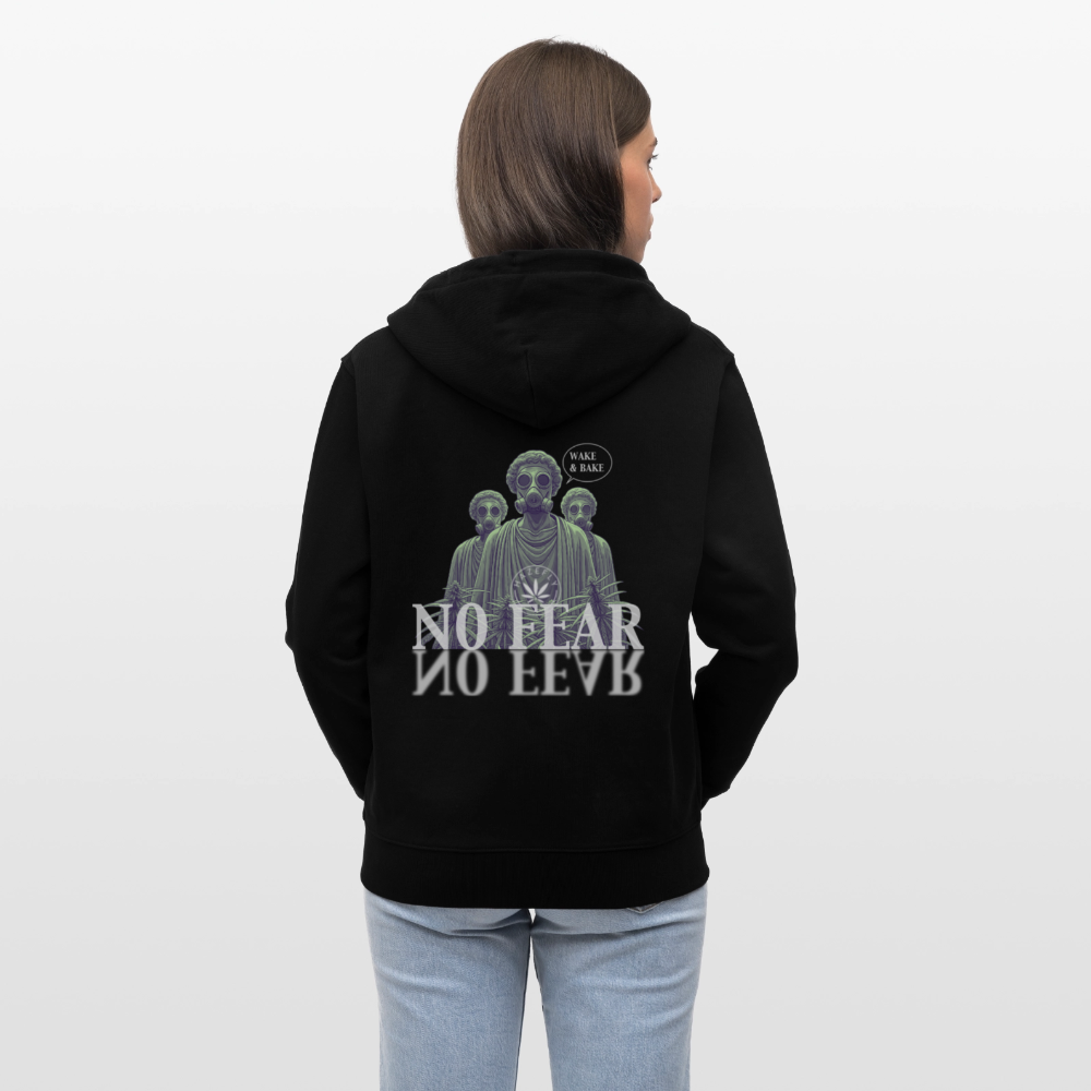 NO FEAR Unisex Bio-Kapuzenjacke - Schwarz