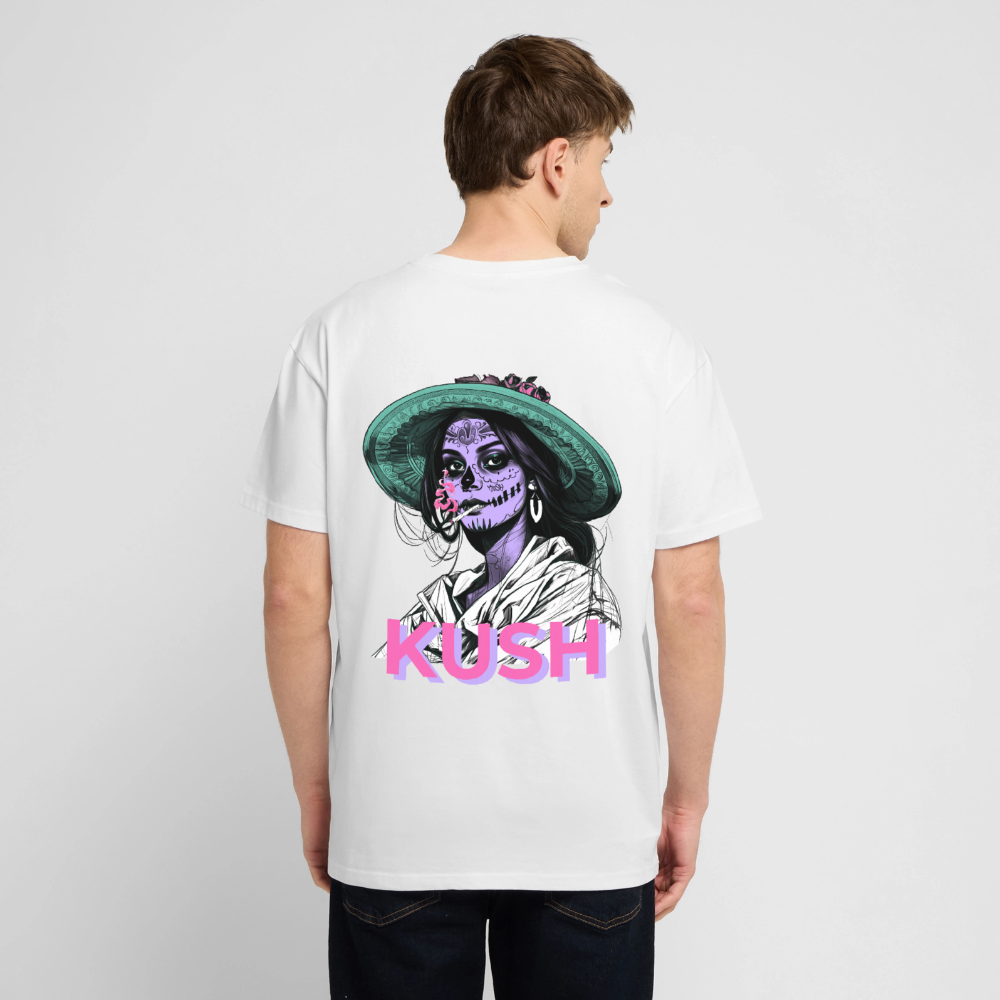 LA CATRINA KUSH Oversized Unisex Bio T-Shirt - Weiß