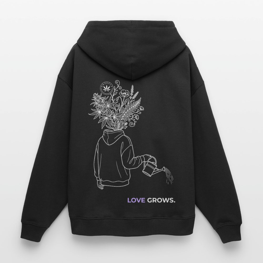 LOVE GROWS II Unisex Bio-Hoodie - Schwarz
