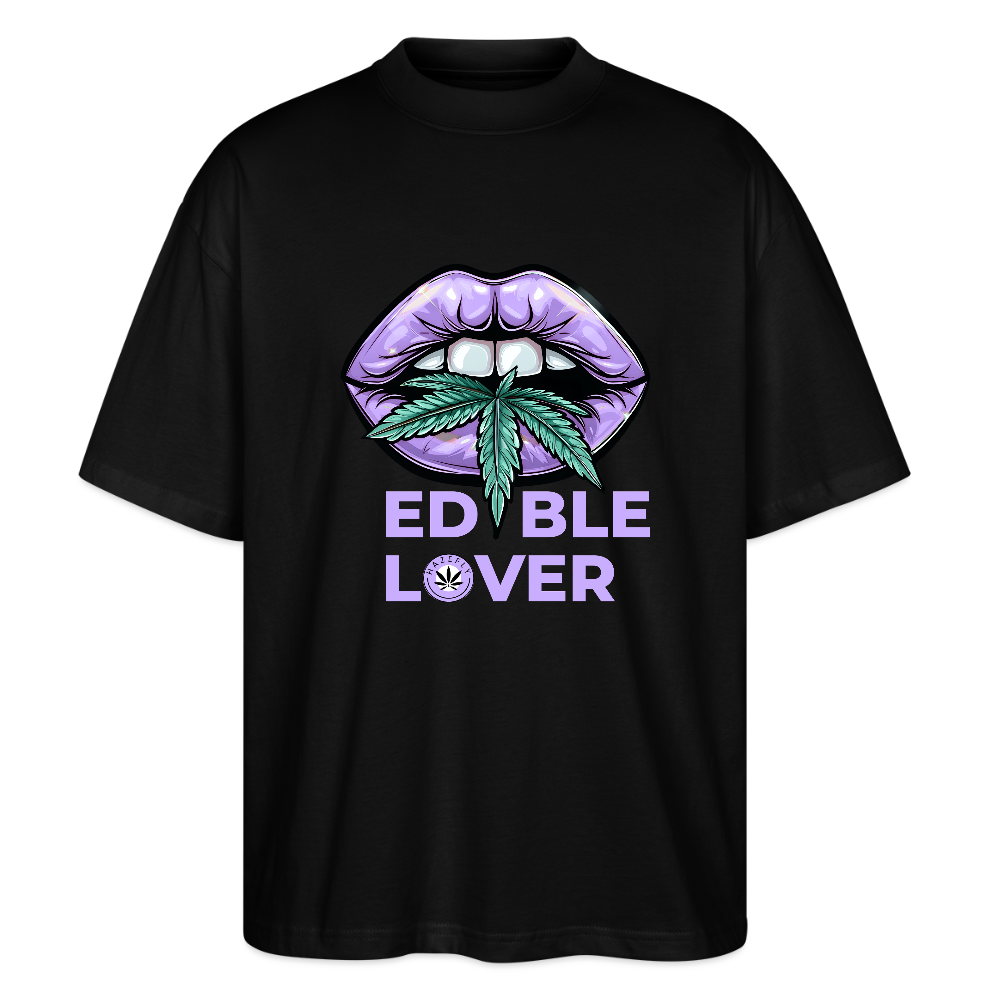 EDIBLE LOVER Oversized Unisex Bio T-Shirt - Schwarz