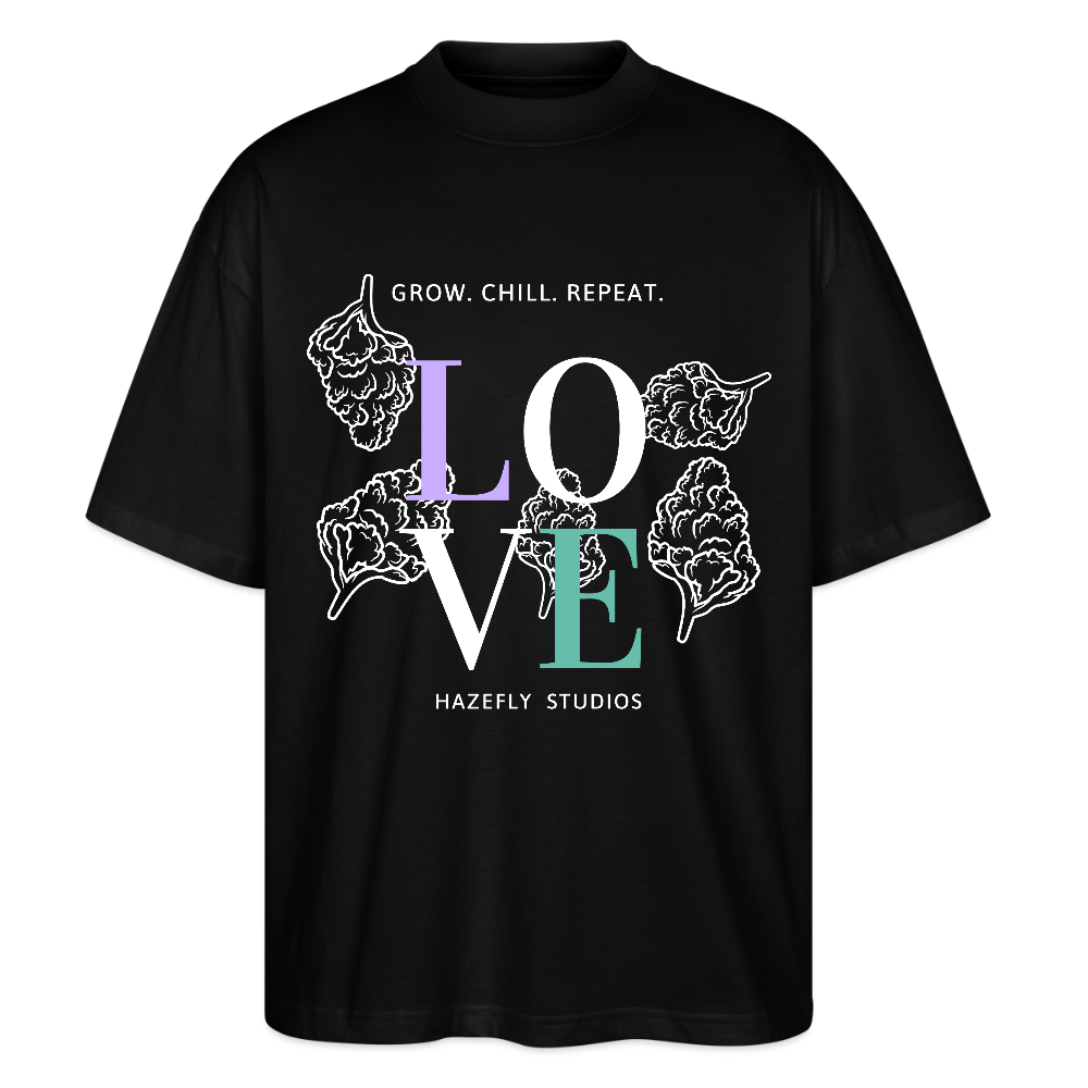 GROW. CHILL. REPEAT. Oversized Unisex Bio T-Shirt - Schwarz