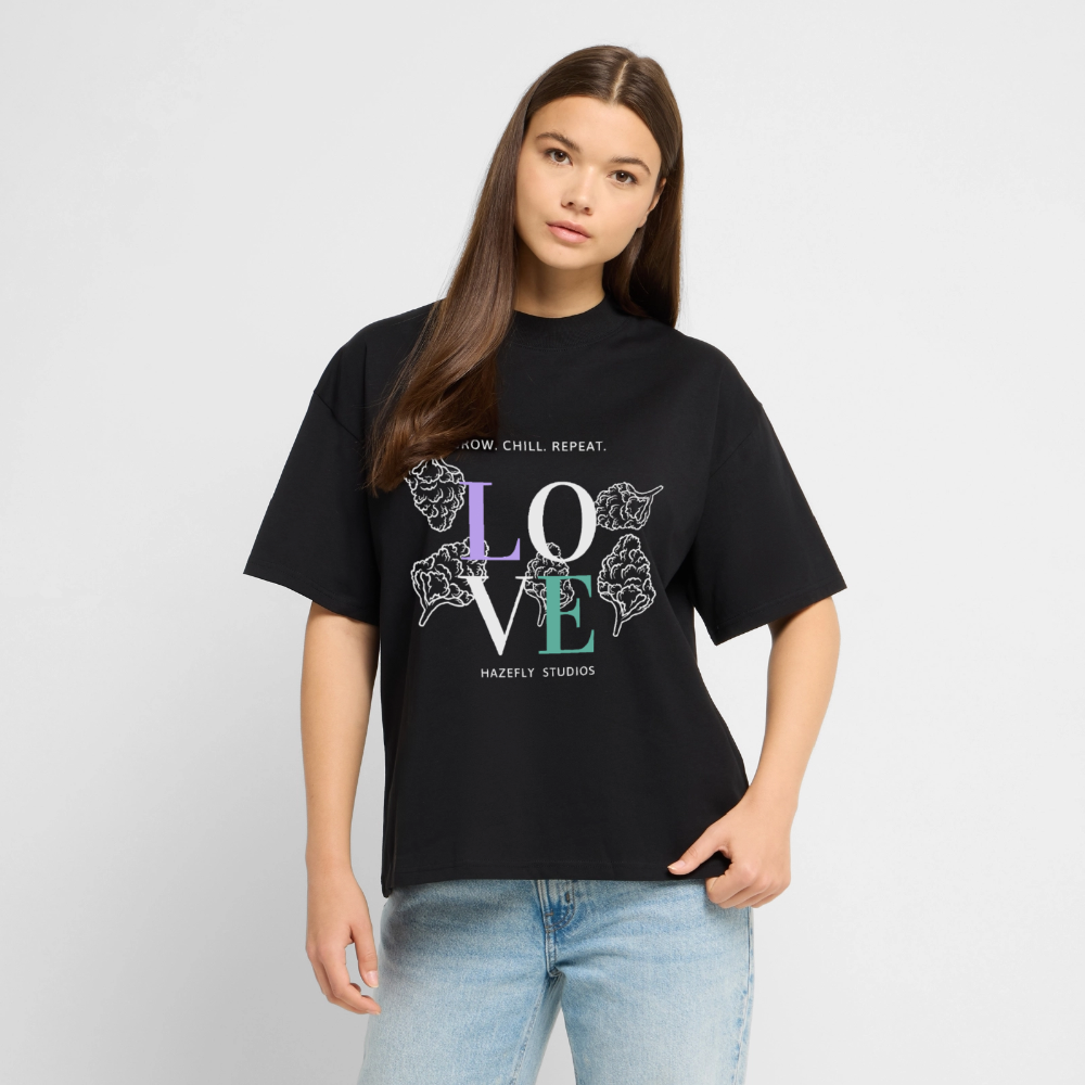 GROW. CHILL. REPEAT. Oversized Unisex Bio T-Shirt - Schwarz