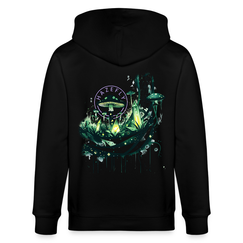 GLOW GARDEN Unisex Bio-Kapuzenjacke - Schwarz
