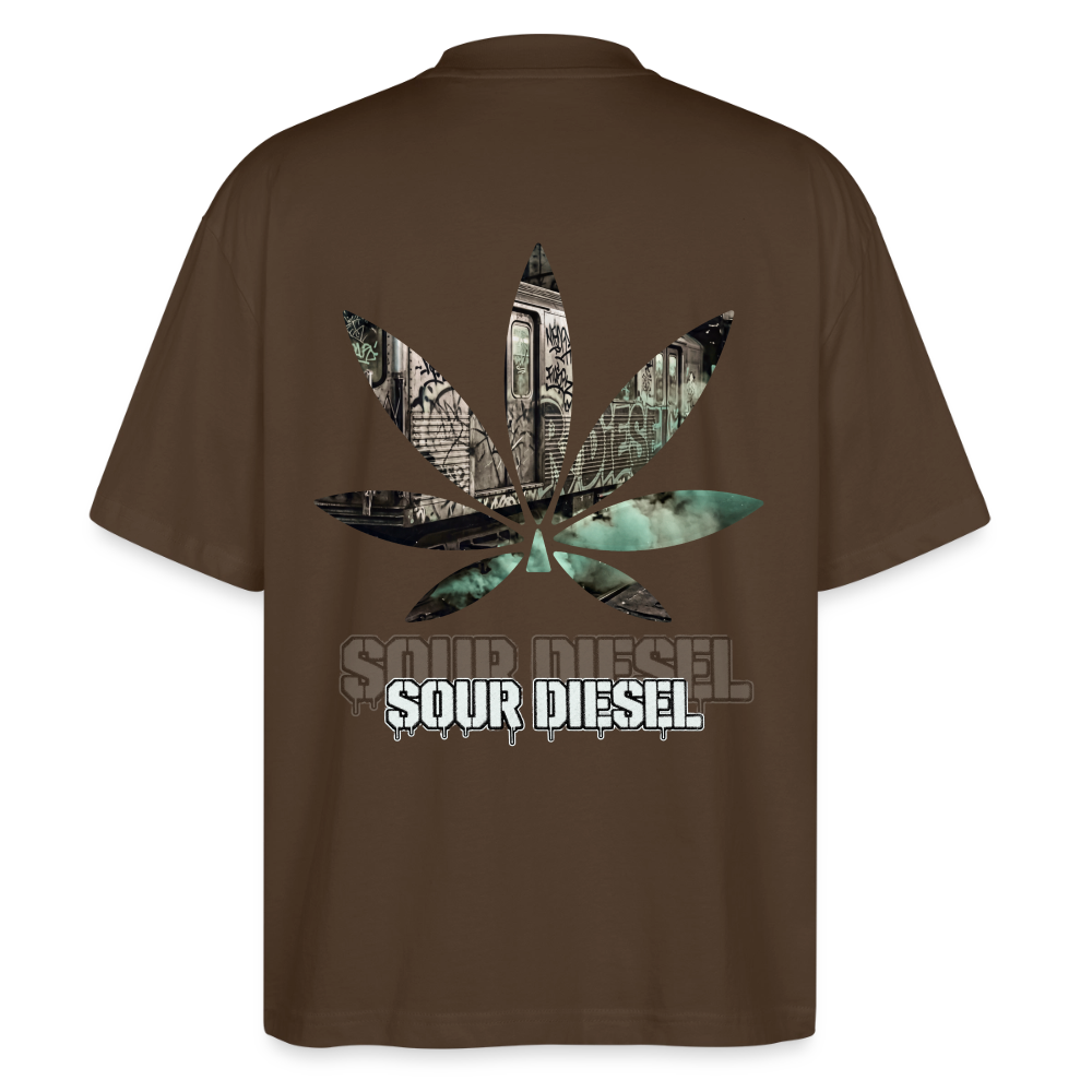 SOUR DIESEL Oversized Unisex Bio T-Shirt - Dunkelbraun