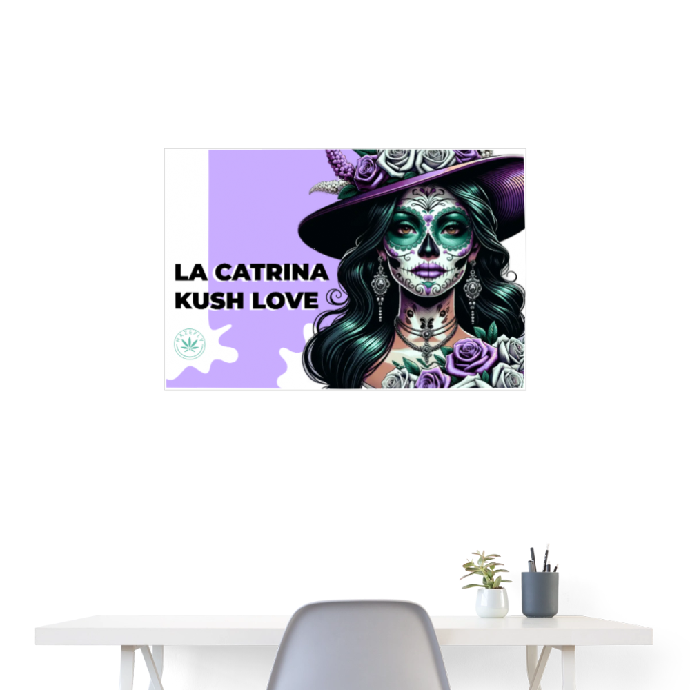 LA CATRINA KUSH LOVE Poster 90x60 cm - Weiß