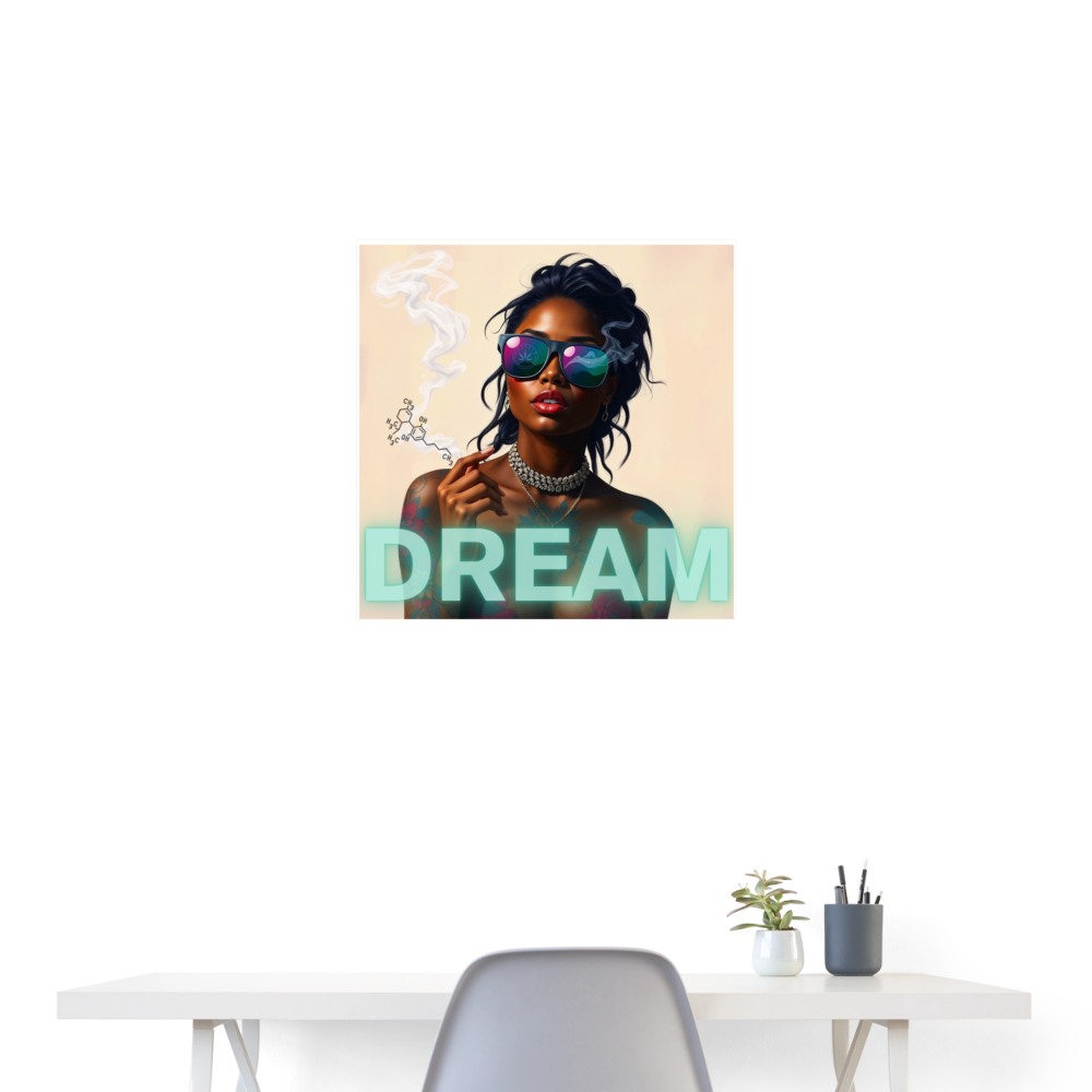 DREAM Poster 60x60 cm - Weiß