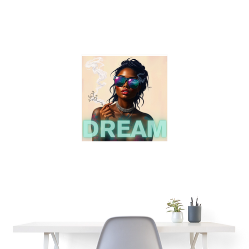 DREAM Poster 60x60 cm - Weiß