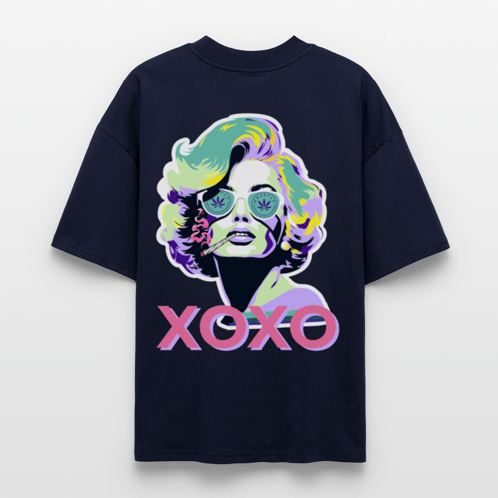 MARYLIN XOXO Oversized Unisex Bio T-Shirt - Navy