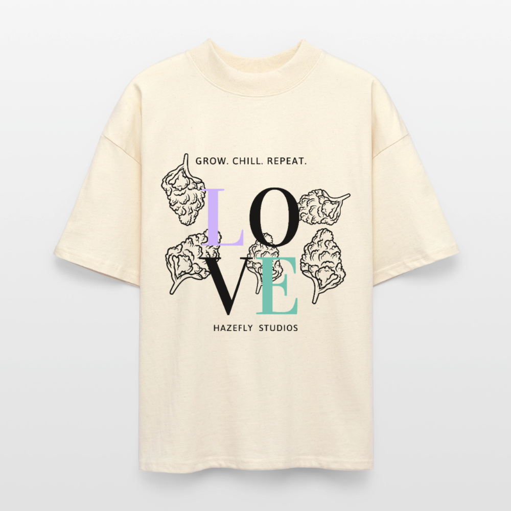 GROW. CHILL. REPEAT. Oversized Unisex Bio T-Shirt - Natur