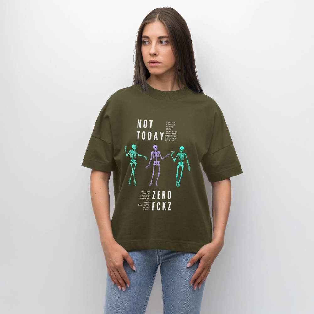 NOT TODAY Oversized Unisex Bio T-Shirt - Khaki