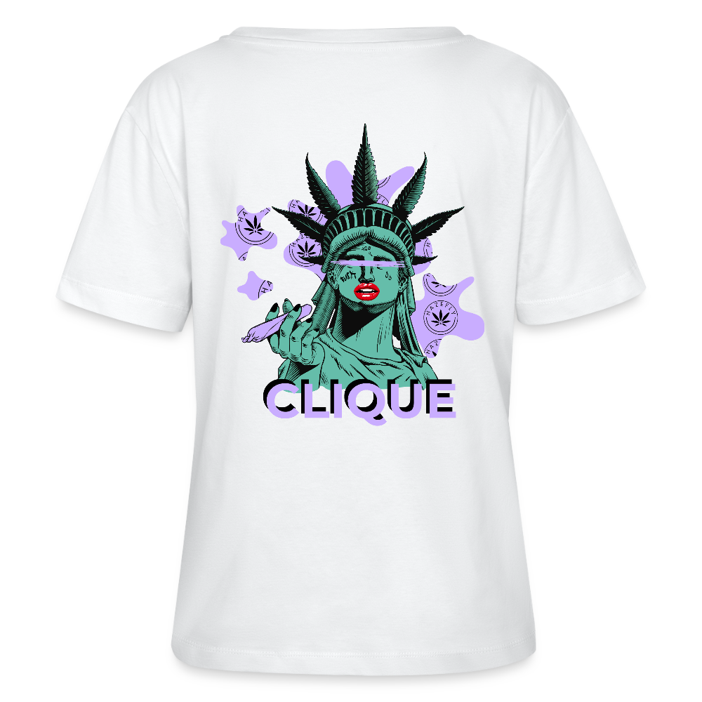 420 CLIQUE 2.0. Relaxed Frauen Bio-T-Shirt - Weiß