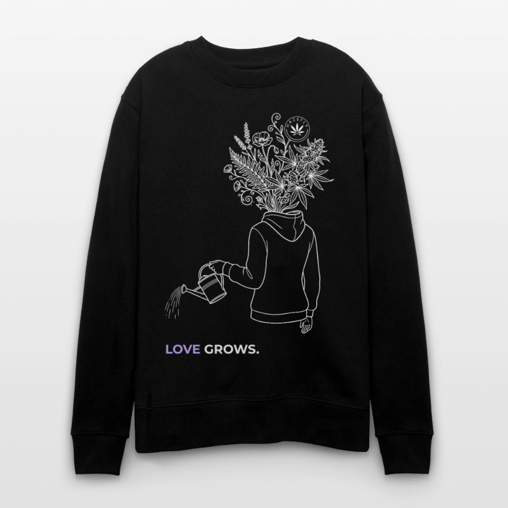 LOVE GROWS I Unisex Bio-Sweatshirt - Schwarz