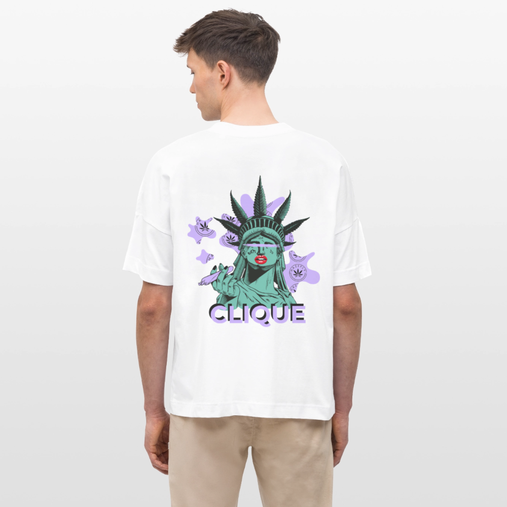 420 CLIQUE Oversized Unisex Bio T-Shirt - Weiß
