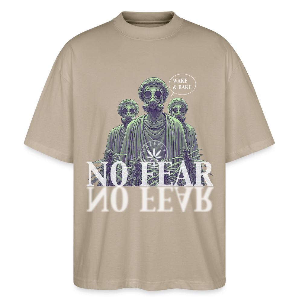 NO FEAR Oversized Unisex Bio T-Shirt - Steingrau