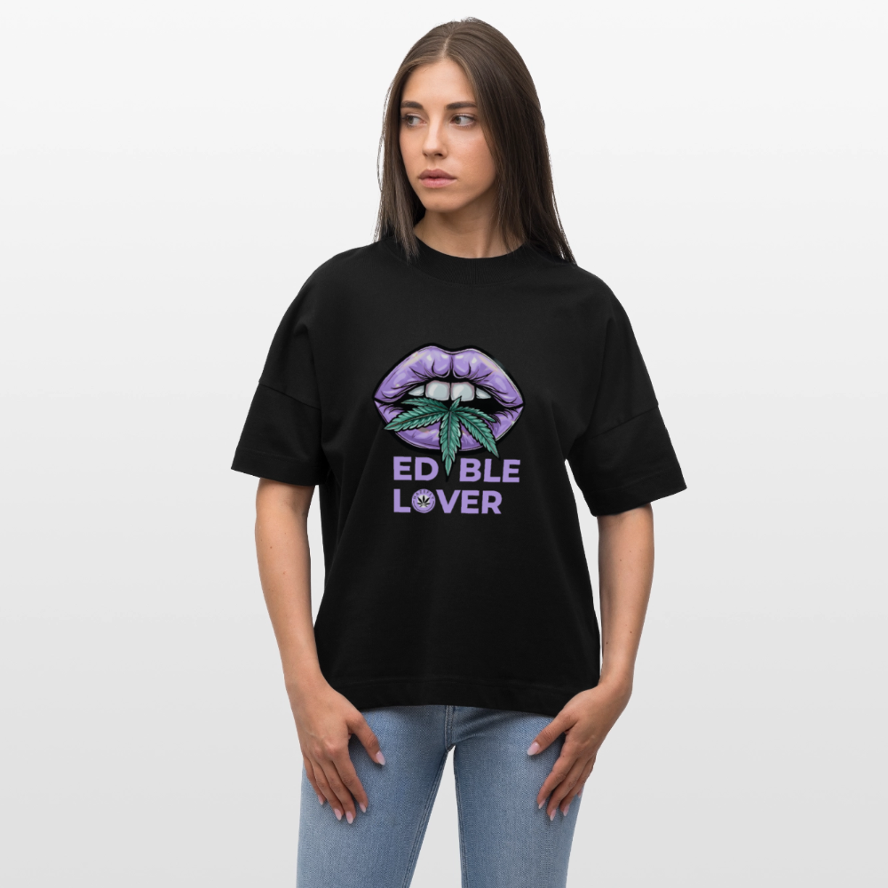 EDIBLE LOVER Oversized Unisex Bio T-Shirt - Schwarz